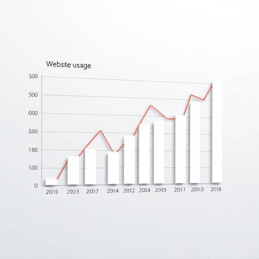 Graphique de statistiques montrant l'utilisation d'un site web.