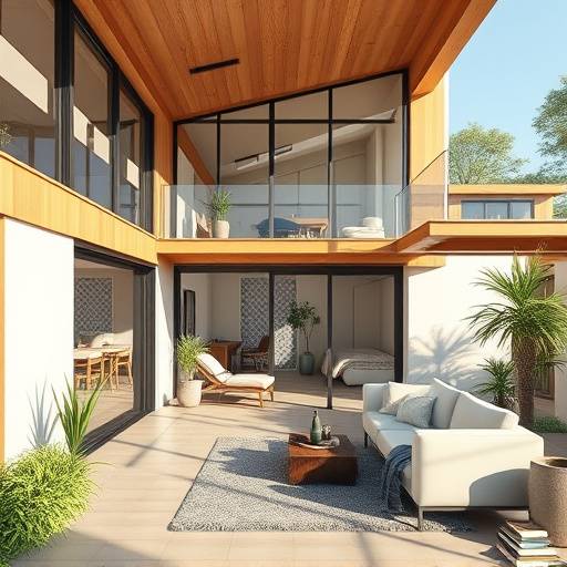 Vue d'une maison moderne et confortable